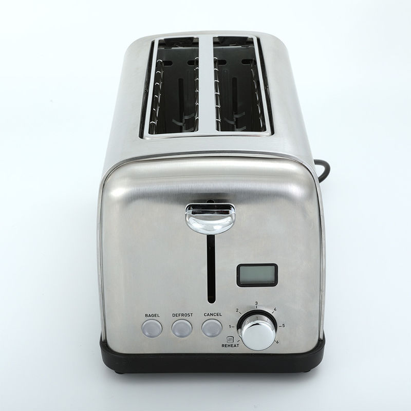 ステンレス鋼の長い2切れトースター1400W 120Vのパン トースターの鋼鉄トースターを置く6時間