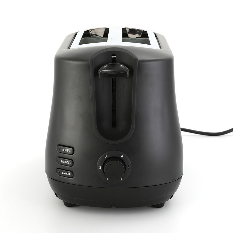 ブラック ワイド スロット 2 スライス トースター ポップアップ 再加熱 解凍 機能 6 シェード コントロール トースター マシン