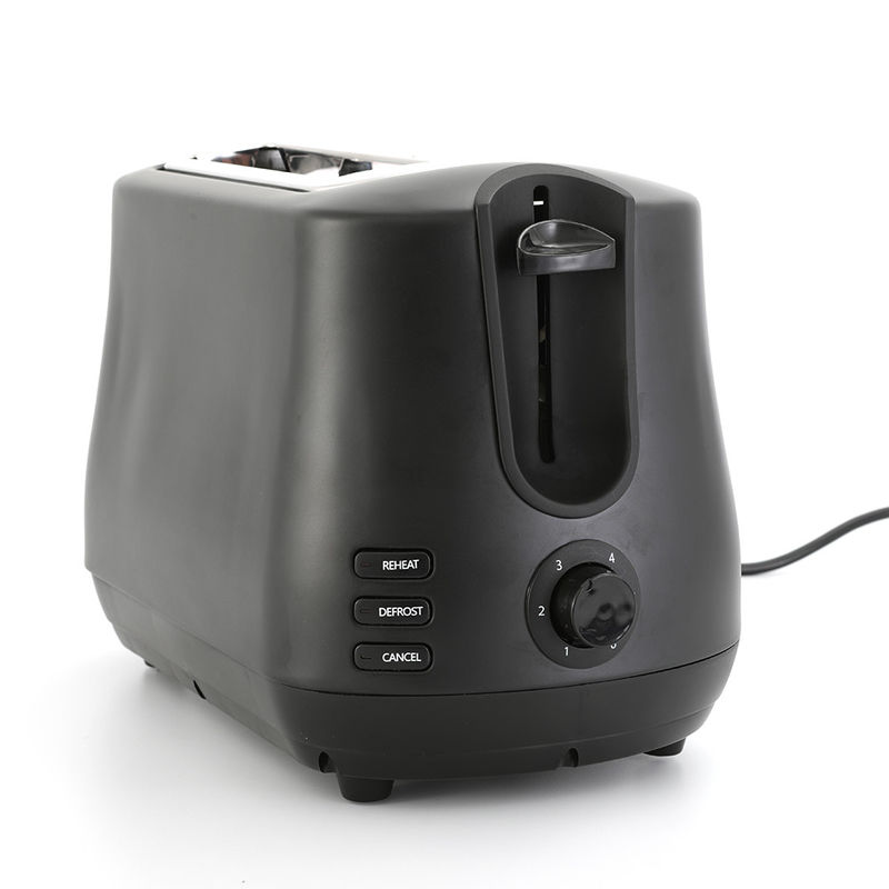 ブラック ワイド スロット 2 スライス トースター ポップアップ 再加熱 解凍 機能 6 シェード コントロール トースター マシン